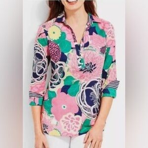 Talbots Classic Cotton Floral Blouse